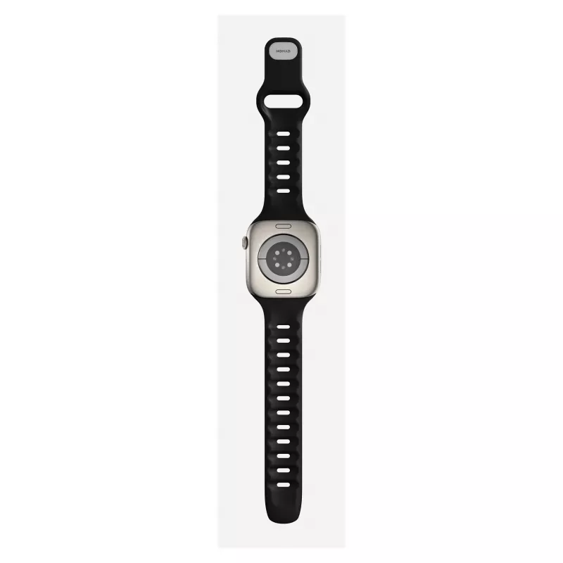 Pasek do zegarka Nomad Tempo Band Czarna guma, szerokość 18 mm, pasuje na nadgarstki 135–175 mm