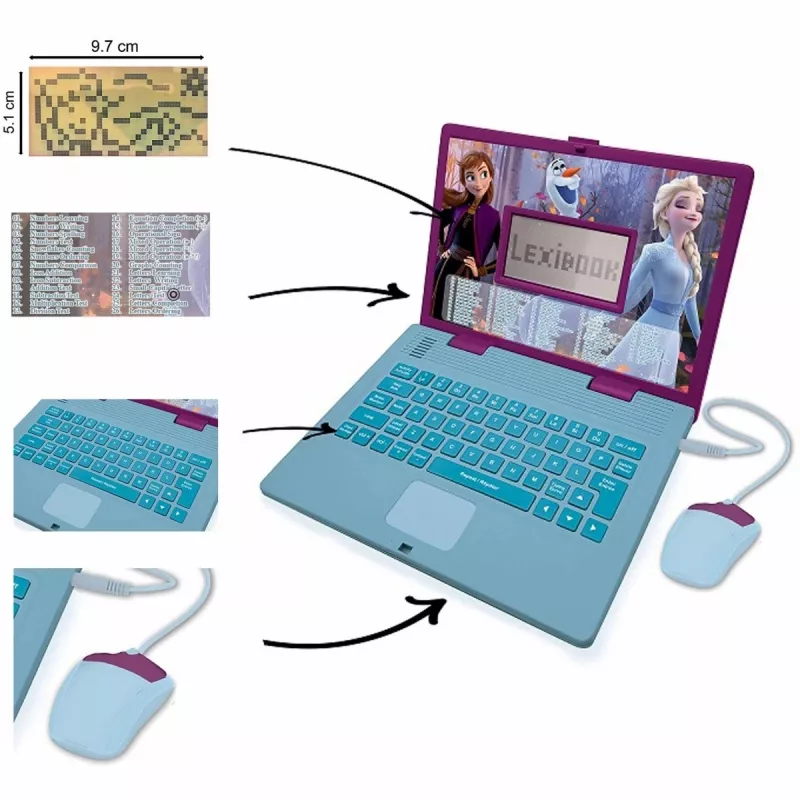 Lexibook JC598FZi17 Disney Frozen dwujęzyczny laptop edukacyjny, PL/EN, 124 aktywności