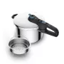 Szybkowar Tefal SECURE TRENDY 6L z koszyczkiem do gotowania na parze ze stali nierdzewnej, kompatybilny z indukcją