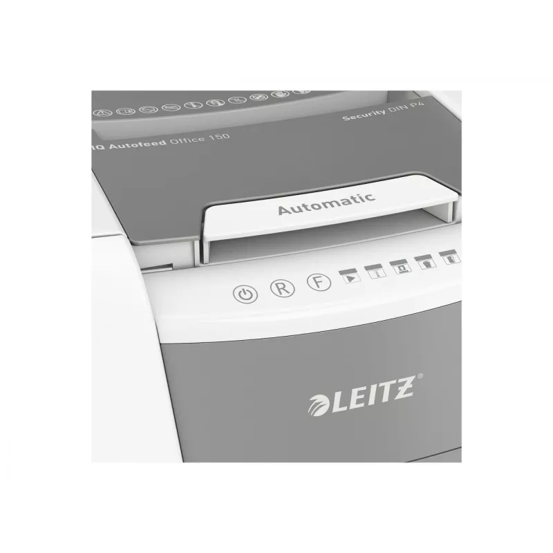 Leitz IQ Autofeed Office 150 Automatyczna niszczarka do papieru P4, cięcie poprzeczne, 22 cm, 4 x 30 mm, 44 l, 350 arkuszy, 55 dB
