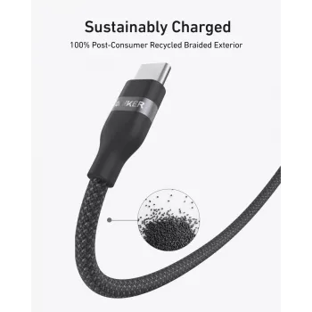 Kabel USB-C na USB-C Anker A82E2 — 0,9 m, USB C na USB C, Czarny