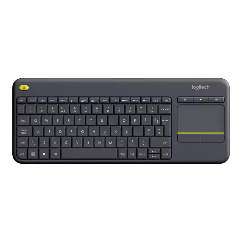 Logitech Wireless Touch Keyboard K400 Plus - Tastatur - mit Touchpad - kabellos - 2.4 GHz - Belgien - Schwarz