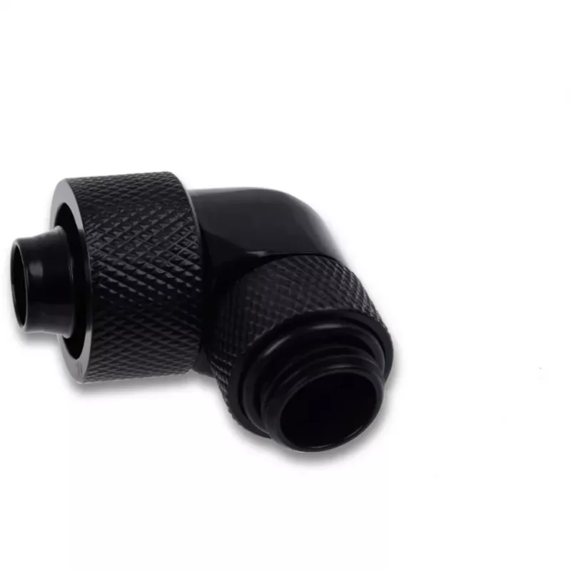 Eiszapfen 16/10mm Złączka Wkręcana 90° Obrotowa G1/4, czarna złączka, do węży miękkich (PVC, Silikon, Neopren)