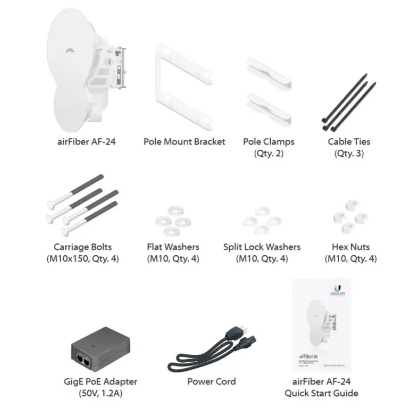Ubiquiti AirFiber AF-24, Backhaul 1,4 Gb/s+, 24 GHz (cena za sztukę) 1,4 Gb/s+