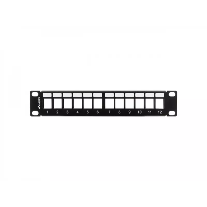 Panel zaślepiający do szafy rack LANBERG PPKS-9112-B, 12-portów, 1U, metal, szary, 254×44,5×99,3 mm