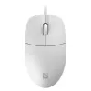 Mysz przewodowa DEFENDER AZORA MB-24 — symetryczna optyczna USB, 1200 DPI, 3 tryby rozdzielczości, biała, 109×86×34 mm