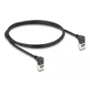 Kabel sieciowy DeLOCK RJ45 Cat.6A S/FTP cienki 90° w górę 1 m czarny