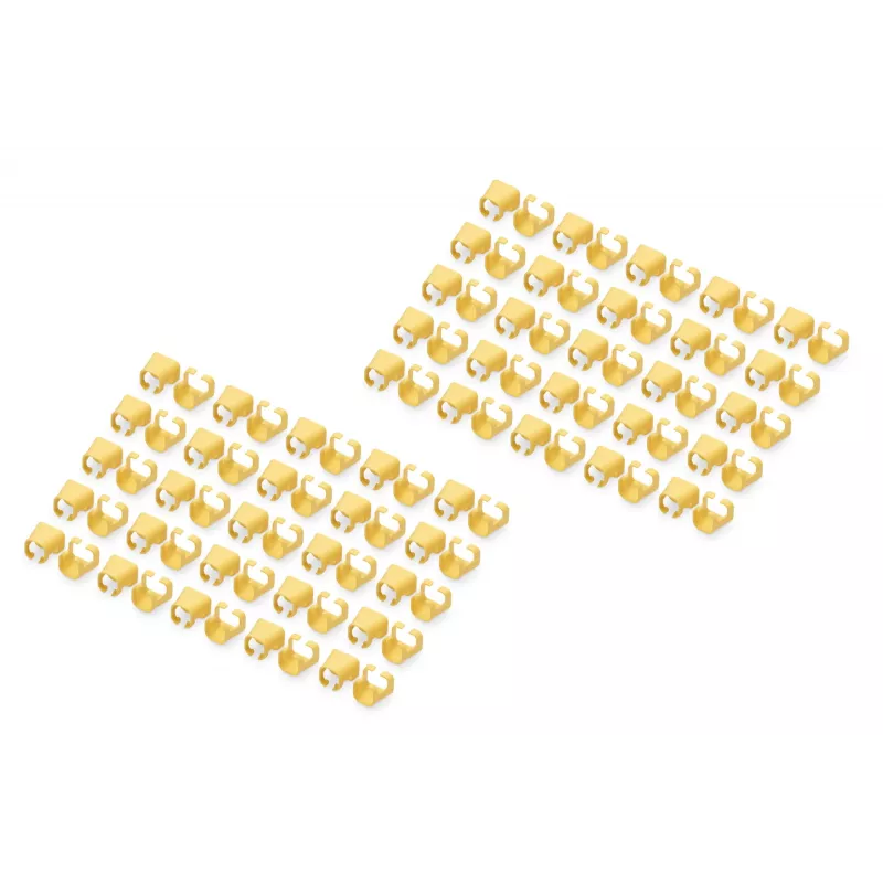 DIGITUS - Kabelclips mit Farbcodierung - für Patch-Kabel - Gelb (Packung mit 100) (A-CC-Y)