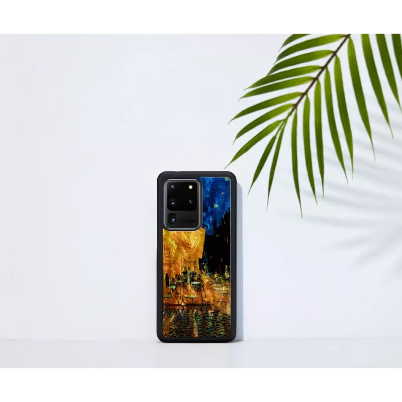 Etui iKins do Samsung Galaxy S20 Ultra — czarne, model 'Cafe Terrace'