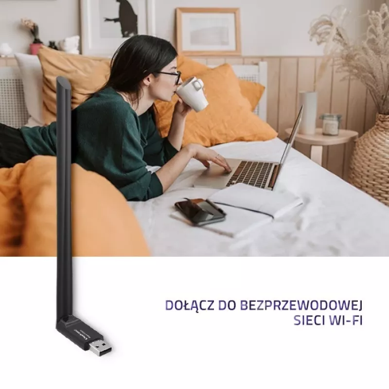 Karta sieciowa Qoltec 57001 WLAN 150 Mbit/s