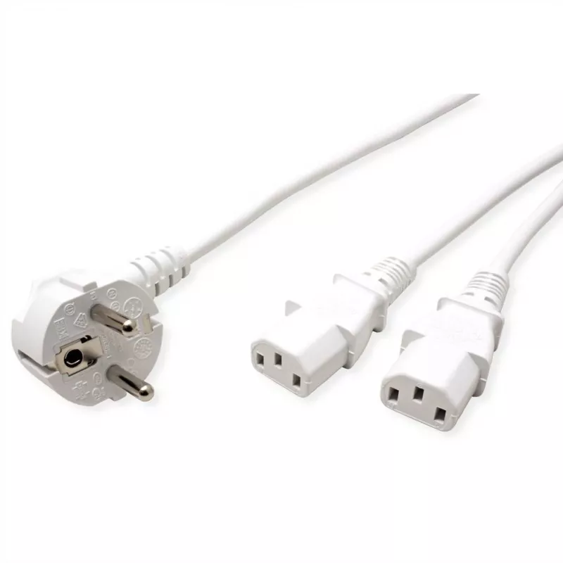 ROLINE 19.08.1023 Kabel zasilający biały 2 m CEE7/7 IEC C13 (19.08.1023)