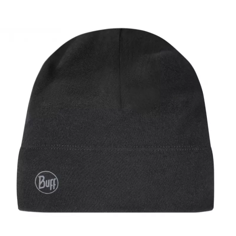 Czapka beanie Buff Merino Midweight — Solid Czarny, jeden rozmiar, wełna merino, jesień/zima, sport