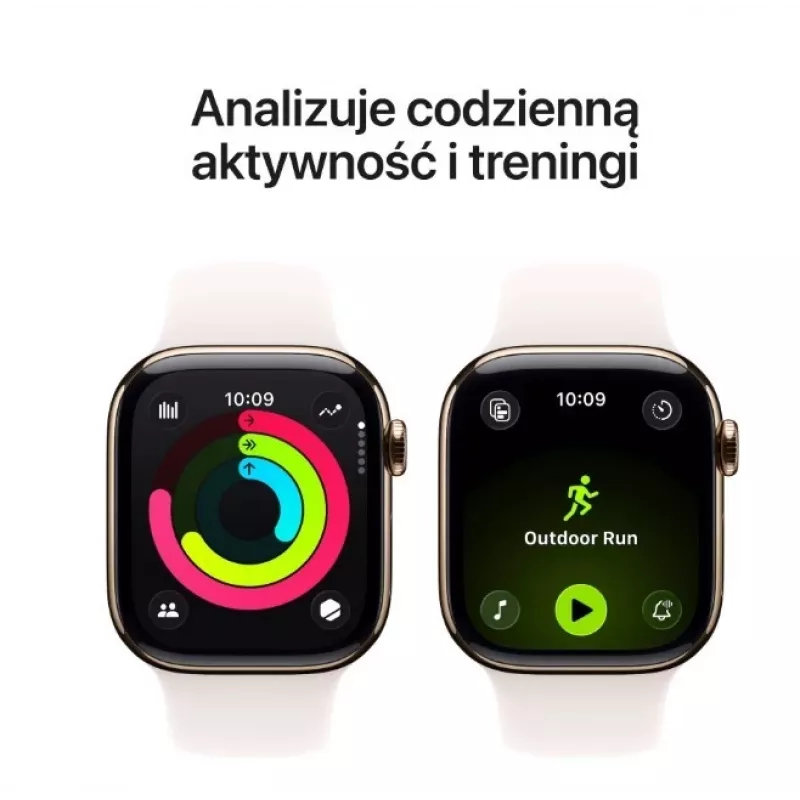 Smartwatch Apple Watch Series 11 GPS + Cellular 42mm Koperta z tytanu w kolorze złotym, pasek Sport Light Blush M/L