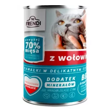FRENDI z wołowiną, kawałki w delikatnym sosie - karma mokra dla kota - 400g