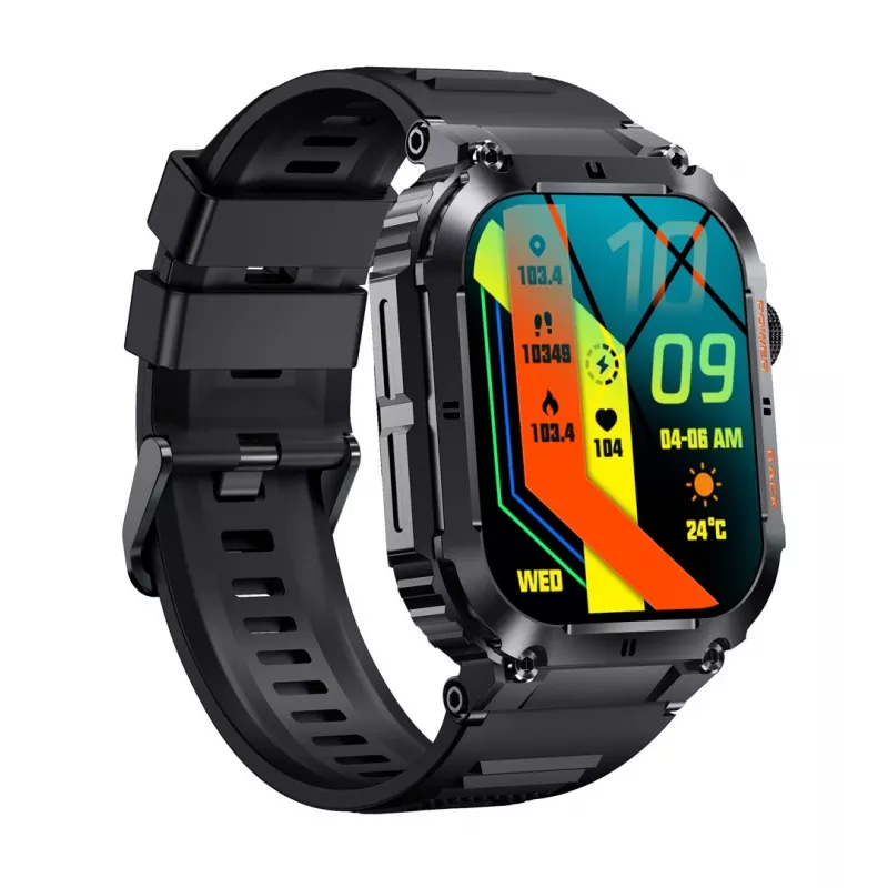 Denver SWC-191B smartwatch / zegarek sportowy 4,98 cm (1,96 inch) IPS 45 mm Cyfrowy 320 x 386 pikseli Ekran dotykowy Czarny