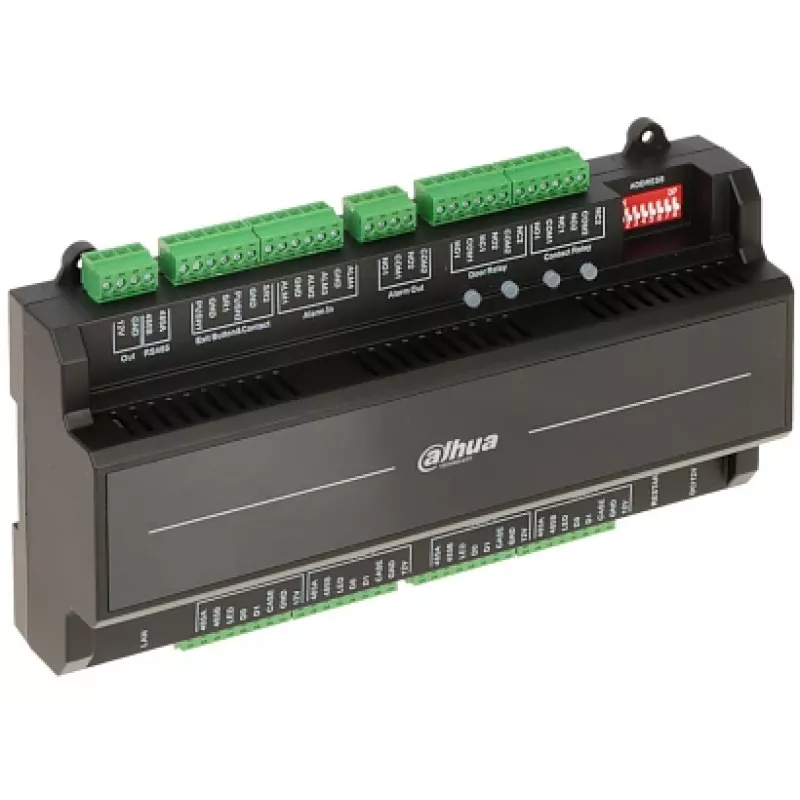 Kontroler drzwi bezpieczeństwa DAHUA ASC2202B-D — 2-drzwiowy kontroler bez obudowy, 12 V, 1,4 A, RS-485, 210×50×106 mm