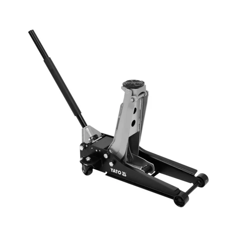 Mechaniczny podnośnik samochodowy YATO YT-17207 — udźwig 2 500 kg, wysokość podnoszenia 8–50,8 cm, 4 koła, 34 kg