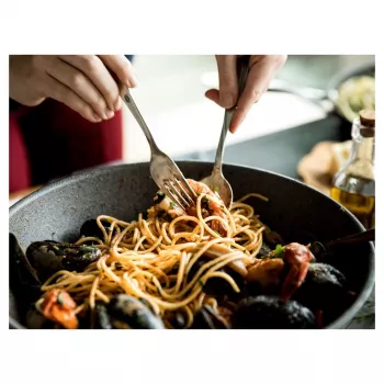 Wok/patelnia do stir-fry Ballarini 75002-815-0 okrągła antracytowa 30 cm, aluminium, 6-warstwowa powłoka nieprzywierająca granit/tytan