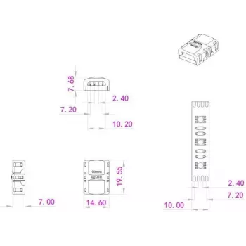 Złącze taśmy LED 4-pinowe EUROLITE 50530069 do 10 mm taśm LED RGB