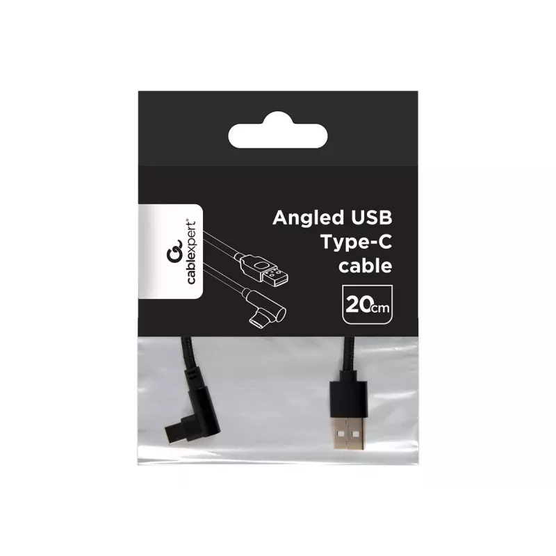 Kabel USB 2.0 do USB-C kątowy CC-USB2-AMCML-0.2M GEMBIRD