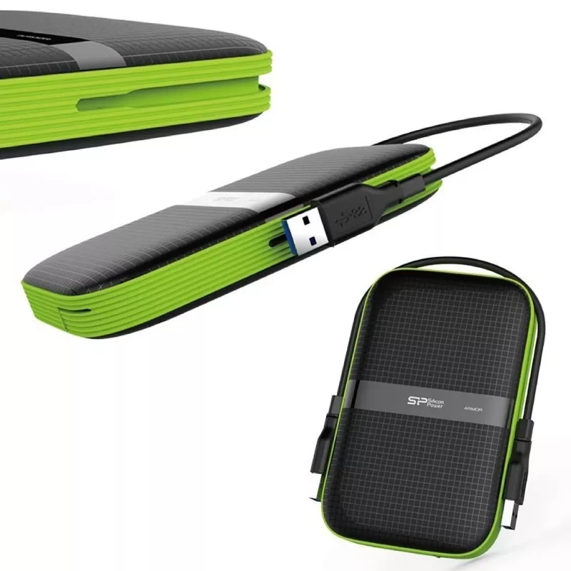 SILICON POWER Armor A60 - Festplatte - 4TB - extern (tragbar) - 2.5 (6,4 cm) - USB3.0 - Schwarz (SP040TBPHDA60S3K)