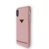 Card Slot Back Shell VixFox do iPhone X/XS — różowe etui ochronne z kieszonką na karty