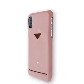 Card Slot Back Shell VixFox do iPhone X/XS — różowe etui ochronne z kieszonką na karty