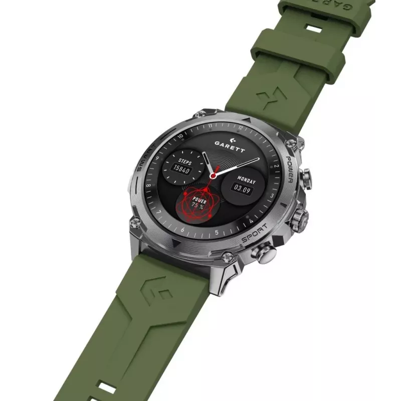 Smartwatch Garett Atom srebrny Steel