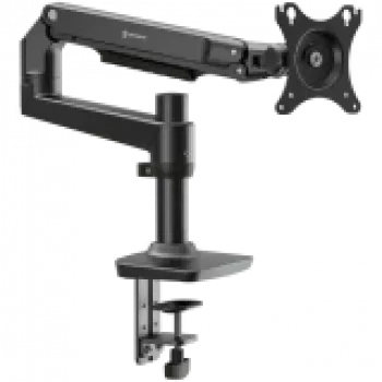 Biurkowy uchwyt do monitora ONKRON MS75-B dla ekranów 43,2–96,5 cm (17–38 cali), zacisk/przelotka, do 11 kg, VESA 75×75–100×100, regulowana wysokość, obrót i pochylenie