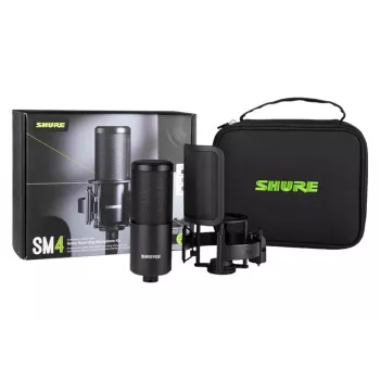 Shure SM4-K-KIT - mikrofon pojemnościowy, zewnętrznie polaryzowany, uchwyt, popfiltr, etui