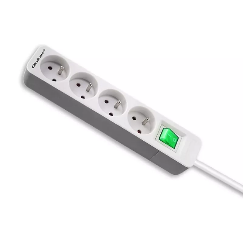 Przedłużacz Qoltec 50288 1,8 m 4 gniazda AC wewnętrzny biały