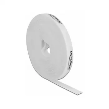 Taśma montażowa DeLOCK rzep na rolce dł. 10 m x szer. 15 mm biała