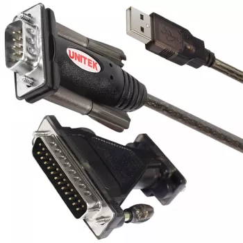 Przewód szeregowy UNITEK Y-105A Czarny 1,5 m USB Type-A DB-9