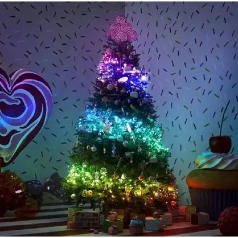Podświetlana choinka Twinkly Regal Tree 1,50 m — 270 diod RGB LED, Wi‑Fi i Bluetooth, IP20, 36 W, zielony przewód