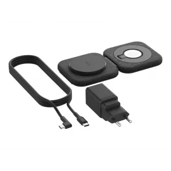Bezprzewodowa stacja ładująca 2-w-1 Belkin BOOSTCHARGE PRO QI2 WIZ026VFBK — szybkie ładowanie bezprzewodowe telefonu i słuchawek
