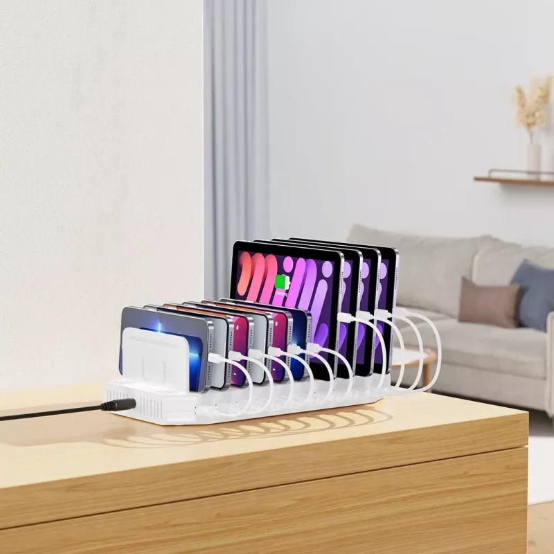 Stacja ładująca Unitek 10X USB 2.4A 60W Biała