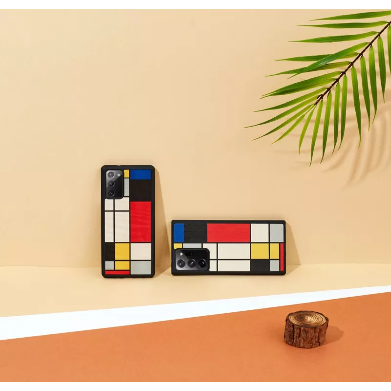 Ochronne drewniane etui na smartfona Man and Wood Galaxy Note 20 Mondrian Wood Czarny
