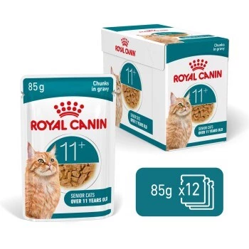 Mokra karma dla kota Royal Canin FHN Ageing 11+ Gravy 12×85 g – kompletne mokre tacki dla seniorów
