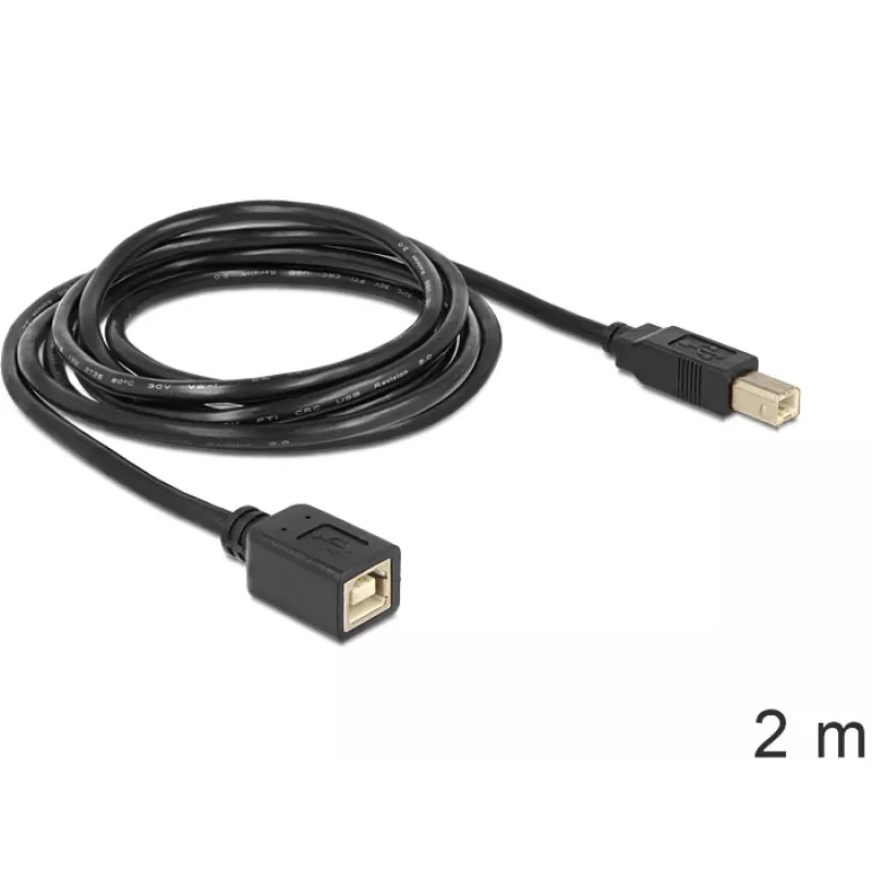 Kabel USB DeLOCK USB2.0-B 2 m USB B Czarny