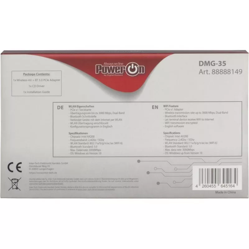Inter-Tech DMG-35 WLAN / Bluetooth 3000 Mbit/s Wbudowany (88888149)