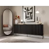 Komoda cama meble VERA 190x40x80 cm, czarny mat, płyta wiórowa, rama 16 mm
