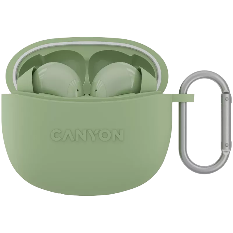 Słuchawki douszne CANYON TWS-5, zielony, Bluetooth 5.3, sterowanie dotykowe, wejście ładowania: USB-C