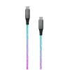Kabel ładujący USB-C do USB-C FIXED FIXDLED-CC-RA ze wsparciem PD i stałą długością, zintegrowana dioda LED tęczowa