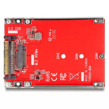 DeLOCK 2,5-calowy konwerter U.3 SFF-8639 na M.2 NVMe Key M 7 mm Czerwony