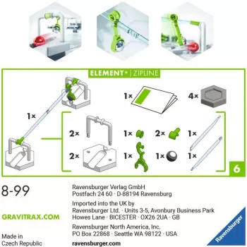 Ravensburger GraviTrax Element Zipline – akcesorium do zabawek rozwijających umiejętności (27472)