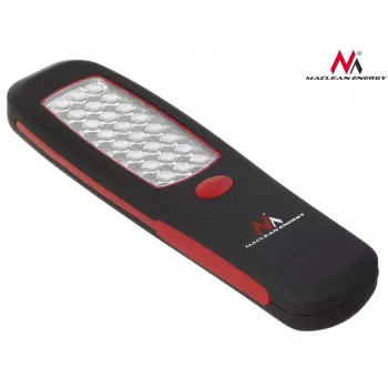 Lampa warsztatowa MACLEAN MCE03 — 24 LED, podstawa magnetyczna i haczyk, zasilana bateriami (3×AAA)