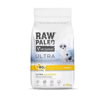 VET EXPERT RAW PALEO Ultra Medium&Large Puppy Turkey - sucha karma dla szczeniąt - 10 kg