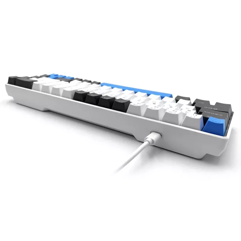 Klawiatura mechaniczna MEDIA-TECH MT1259 czerwony Core MX60, format 60%, przełączniki CHERRY MX czerwony, podświetlenie RGB, USB, wysokoprofilowe klawisze