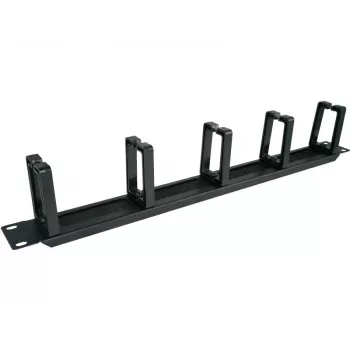 Organizer kabli Alantec PK048 1U 19 z szczotkowanym przepustem, 5 plastikowych uchwytów