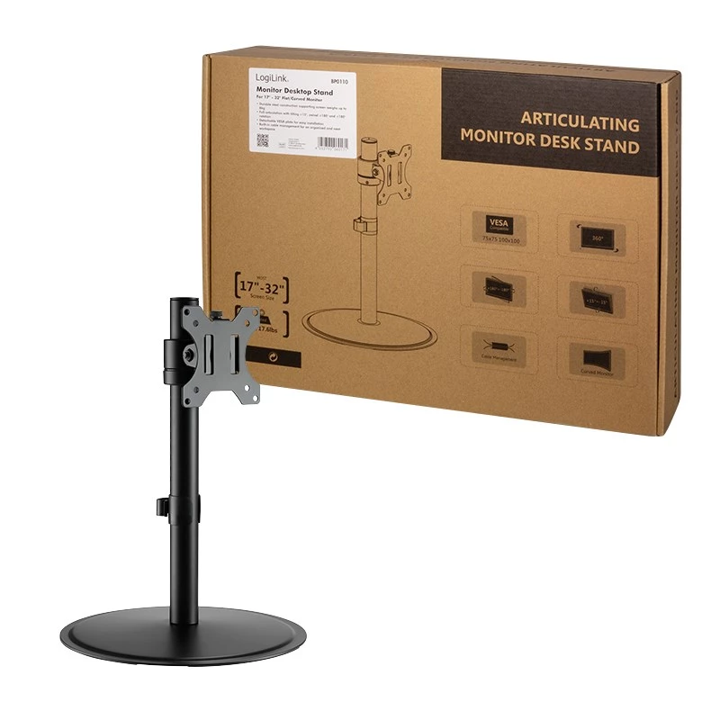 Uchwyt do monitora LogiLink BP0110 81,3 cm (32 cale) Biurkowy Czarny